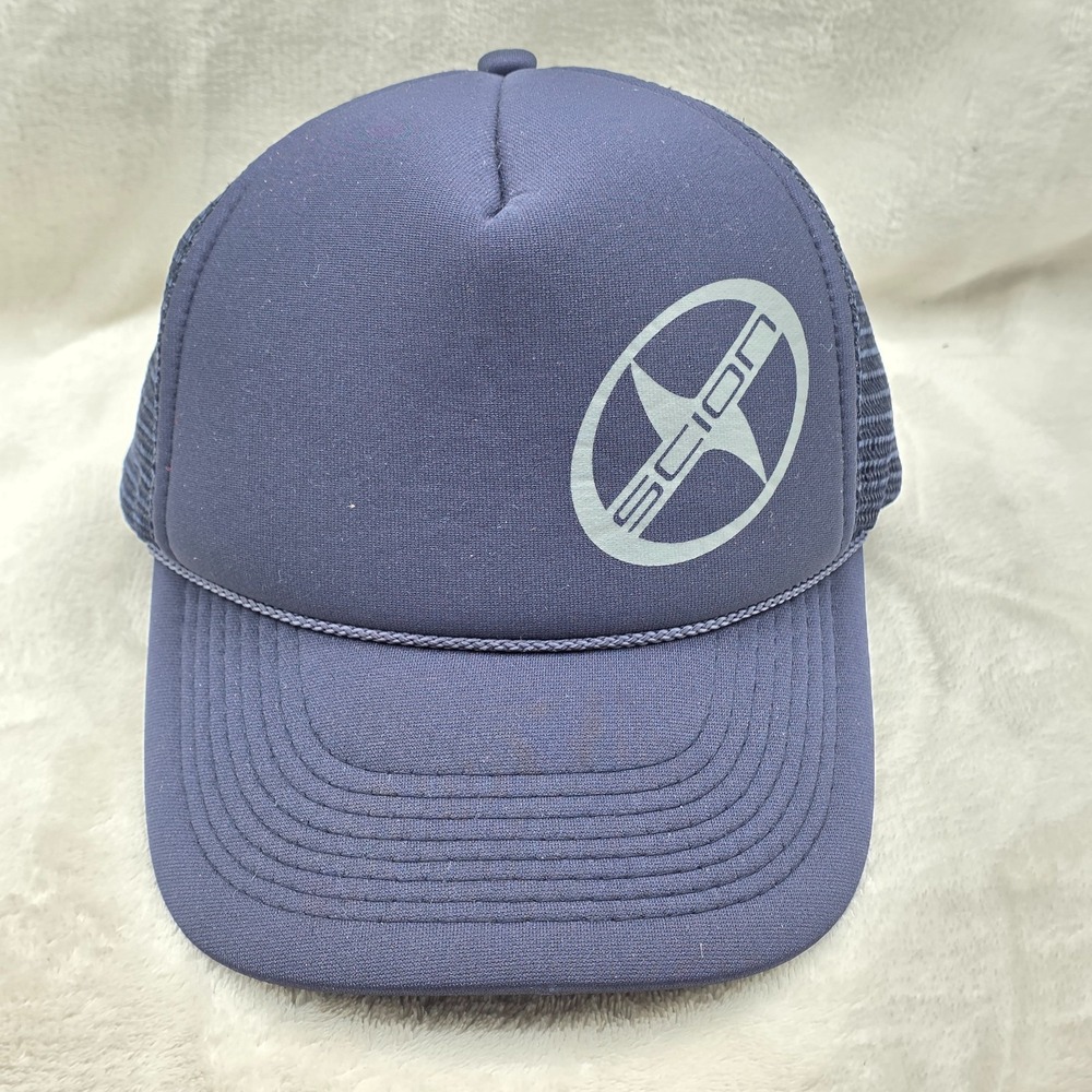 VINTAGE Scion Hat Cap Mens Blue Foam Front Snap Back Trucker Mesh‎ Auto Promo